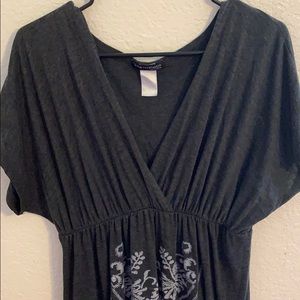 Grey embroidered maxi